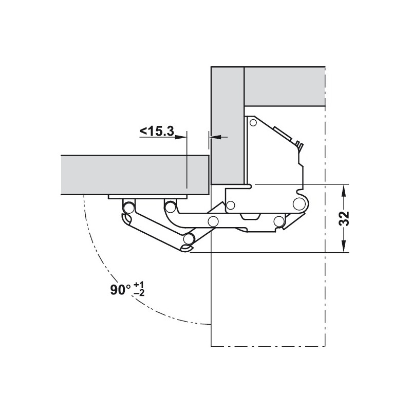 Hafele Swing Up Flap Hinge For Mounting With Panel Opening