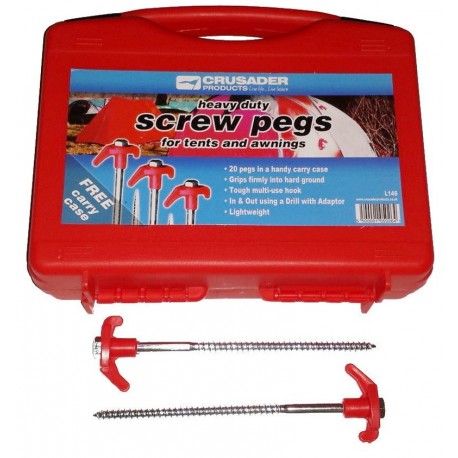 Orange Tops x 20 Crusader Heavy Duty Hard Ground Tents /& Awnings Pegs