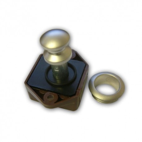Small Caravan Push Button Door Lock Satin Nickel Effect Finish